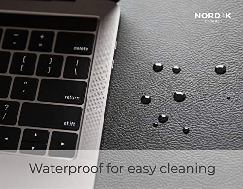 Nordik Leather Desk Mat Cable Organizer (Pebble Black 35 X 17 inch) Premium Extended Mouse Mat for Home Office Accessories