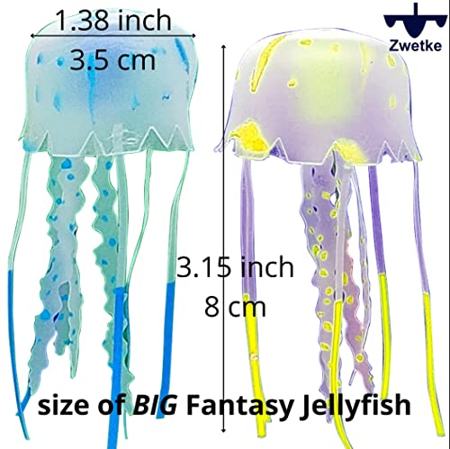 Fantasy Jellyfish for Jellyfish Lamps - Set of 2 Big Fun Glowing Silicone Jellyfish for Jellyfish Lava Lights & Aquariums