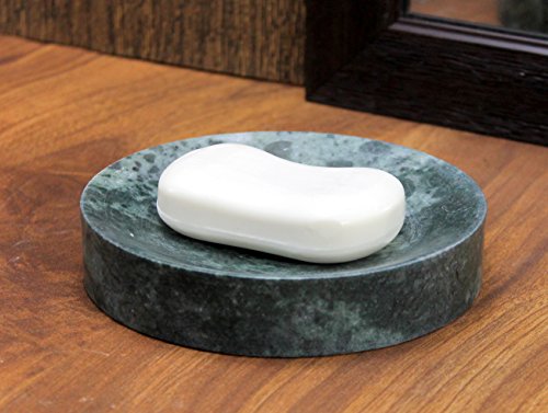 KLEO Natural Marble Stone Soap Dish Soap Holder Bath Accessories for Bathroom, Tub or Wash Basin Accessory (Green)
