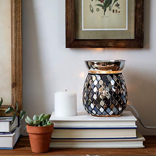 Whole Housewares Mosaic Glass Candle Warmer Electric Wax Melt Decorative Lamp