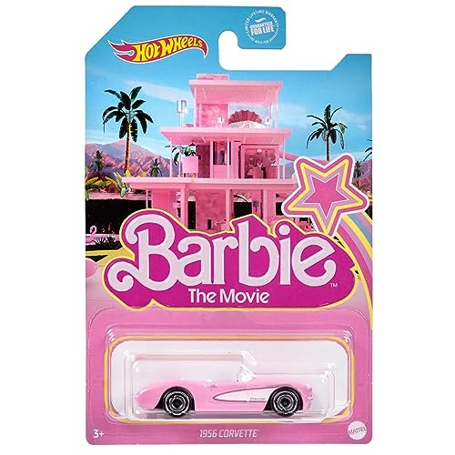 Hot Wheels 1956 Corvette Barbie the Movie Pink Long Card