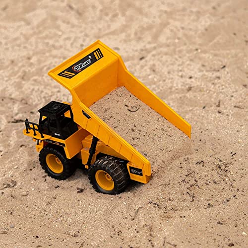 Top Race Remote Control Construction Dump Truck Toy 1:18 Scale TR 112 Yellow