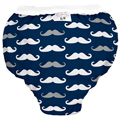 Kushies Baby Waterproof Training Pant 22-29 Pounds Color Navy Mustache Small