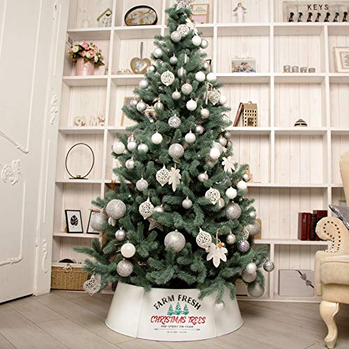 Hallops Adjustable Tree Collar Large to Small Base Cover Christmas Decor White