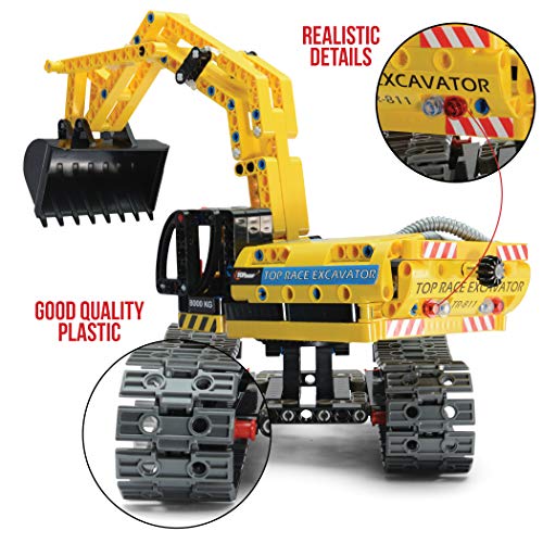 Top Race Stem Building Set Excavator Robot Toy 342 Pieces Ages 6-14