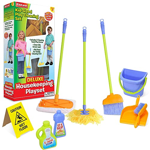 Kidzlane Kids Cleaning Set for Toddlers Kids Play Broom Toys Set Multicolor