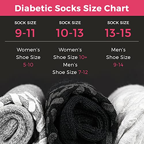 Debra Weitzner Non-Binding Loose Fit Sock - Non-Slip Diabetic Socks for Men and Women - Crew 3Pk Black