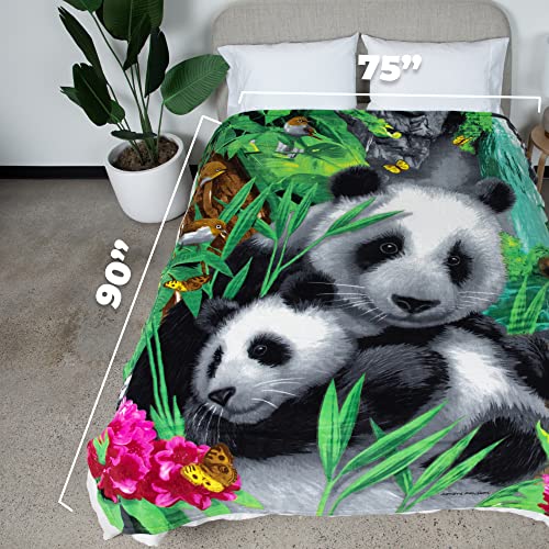 Dawhud Direct Precious Pandas Blanket Queen Size 75x90 Inch