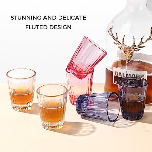 Bellaforte Shatterproof Shot Glasses Set of 6 Plastic Small Whiskey Glasses