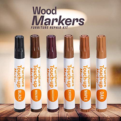 Furniture Repair Kit Wood Markers - Set of 12 - Markers and Wax Sticks with  Sharpener Kit, for Stains, Scratches, Wood Floors, Tables, Desks