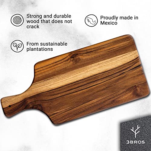 3Bros Teak Wood Chopping Cutting and Serving Board Your Dishes