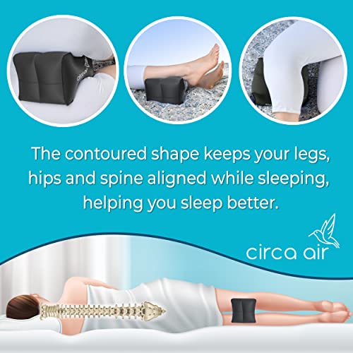 Circa Air Inflatable Knee Pillow Side Sleeper Leg Pillow for Back Pain Relief