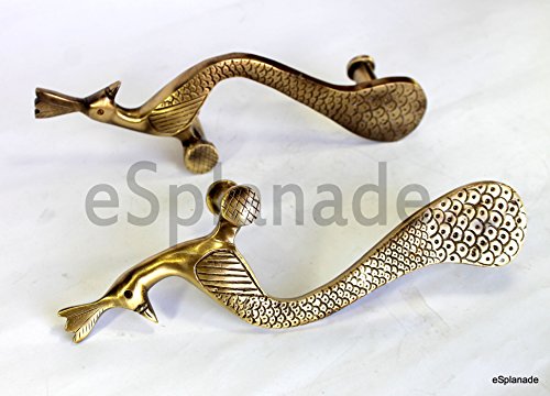 Esplanade Designer Pair of Brass Door Handles 10 Inches Gold