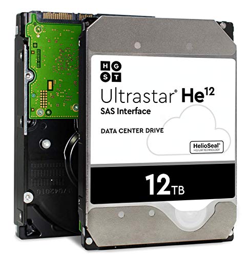 HGST Ultrastar DC HC520 HDD 12TB 7200 RPM SAS 12Gb/s Interface 3.5-Inch 512e ISE Helium Data Center Enterprise Internal Hard Disk Drive HUH721212AL5200 (0F29530) (Renewed)