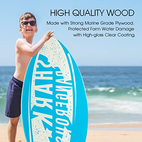 HQO LOVL Skimboard 35 inch Skim Board for Kids Adults Wooden Skim Boards Blue