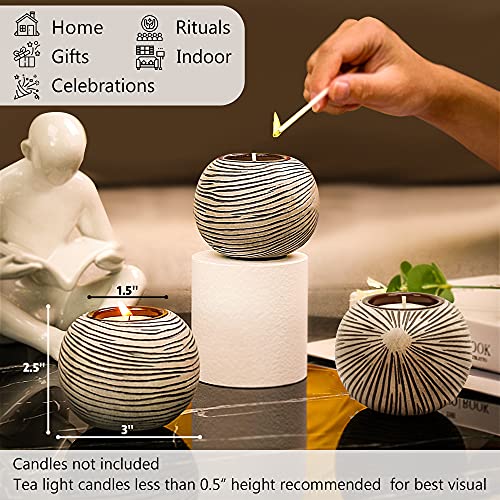 Kiizys Tealight Candle Holder Set of 4 Small Tea Lights Candle Holders 4 Grey