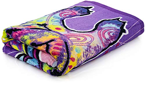 Dawhud Direct Colorful Giraffe Beach Towel 30 x 60 Dean Russo Giraffe