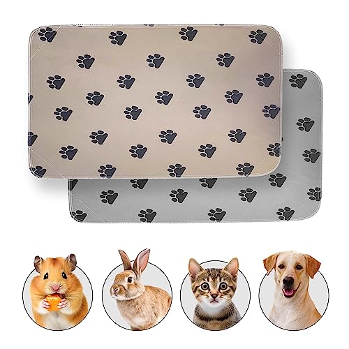 JT Pet Guinea Pig Cage Liner 2 Washable Puppy Pee Pads 36x24 Inch Brown Grey
