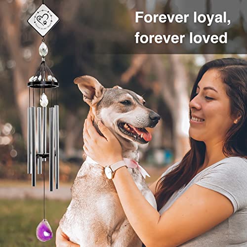 JUST FUR THEM Dog Memorial Wind Chimes - Dog Memorial Gifts, Pet Memorial Gifts for Dog or Cat Pet Sympathy Gift for Loss of Pet