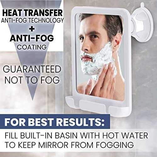 Mirrorvana Fogless Shower Mirror Anti Fog Design 8 Inch X 7 Inch White