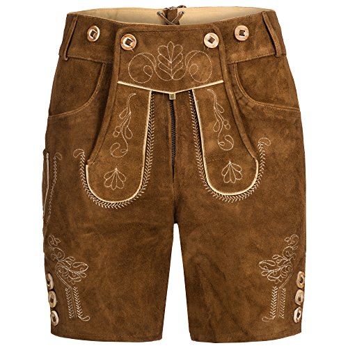Gaudi-Leathers Women's Traditional Shorts Embroidery 34 Light Brown