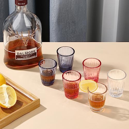 Bellaforte Shatterproof Shot Glasses Set of 6 Plastic Small Whiskey Glasses