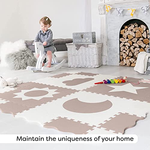 Childlike Behavior Baby Play Mat 61x61 Extra Large Infants Toddlers Beige
