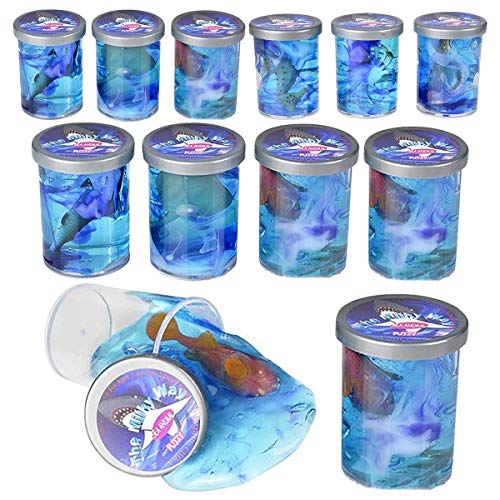 Kicko Sea Animal Slime Toy - 12 Pieces Bottles of Colorful Sludgy Gooey Fidget Kit for Sensory and Tactile Stimulation, Stress Relief, Prize, Party Favor, Educational Game, School Reward