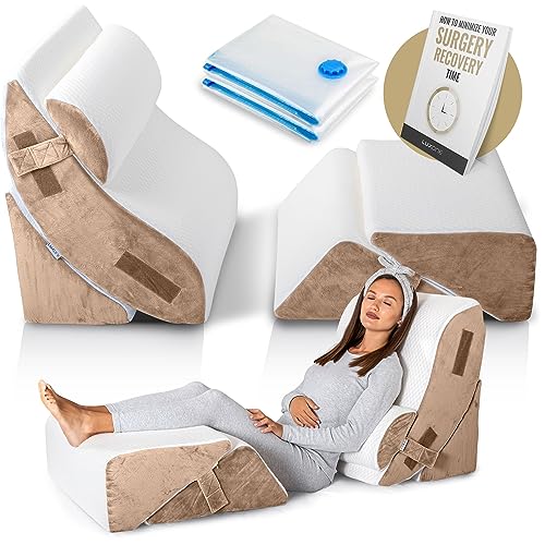 Adjustable Relaxing System W/leg Elevation Pillow 5 Pcs Memory Pillows Support Cushions