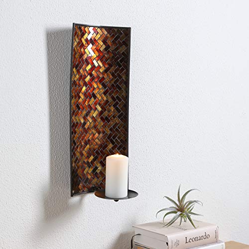 2 Pack Wall Candle Holders Decorative Autumn Leaves Metal Candle Holder