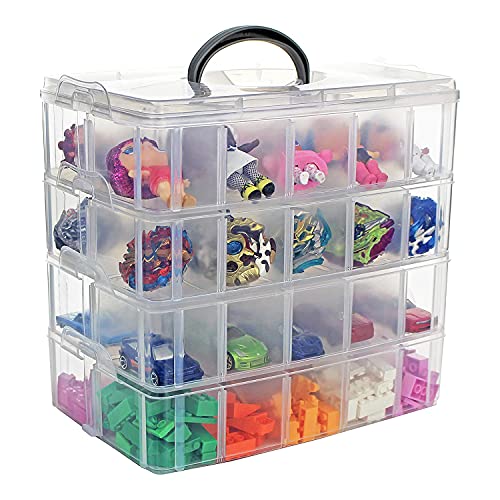 Bins & Things Toy Organizer with 40 Adjustable Compartments Compatible with Lego, LOL Surprise Dolls, LPS, Shopkins, Calico Critters - Lego Storage Organizer, Lego Storage Box - Organizer Storage