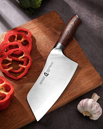 TUO Vegetable Meat Cleaver Knife - Chinese Chef's Knife 7-inch High Carbon  Stainless Steel - Kitchen Knife with G10 Full Tang handle - Black Hawk-S  Knives Including Gift Box 