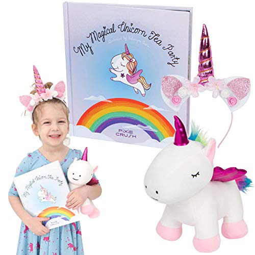Pixie Crush Unicorn Gift Set Book Plush Toy Headband for Girls
