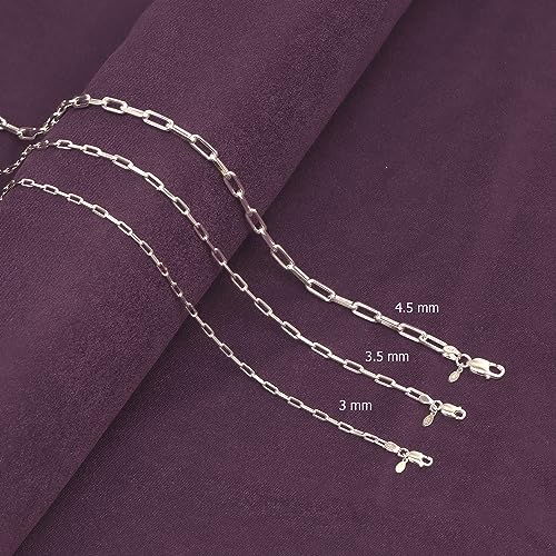 925 Sterling Silver Italian 4.5 Mm Link Chain Necklace Women 20 Inches