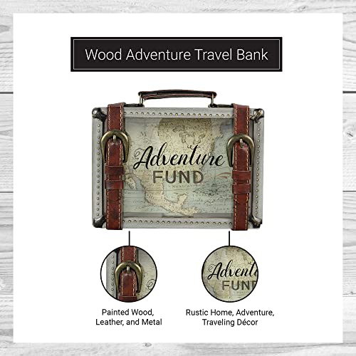 Young's 8.5 X 2 X 6 Buckle Wooden Travel Savings Adventure Bank Multi Color