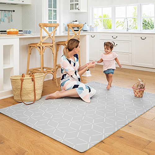 Baby Play Mat for Infants | One-Piece Reversible Foam Floor Mat | Large | Eco-Friendly | Extra Soft | Thick | Non-Toxic | 6.5 x 4.5 Foot | Toddlers | Kids (Dusty Blue/Gray Storm, Large 78” x 55”)