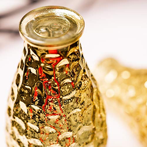 East Creek 8oz Glass Diffuser Bottles Pebble of 6 With 48 Fiber Sticks Gold
