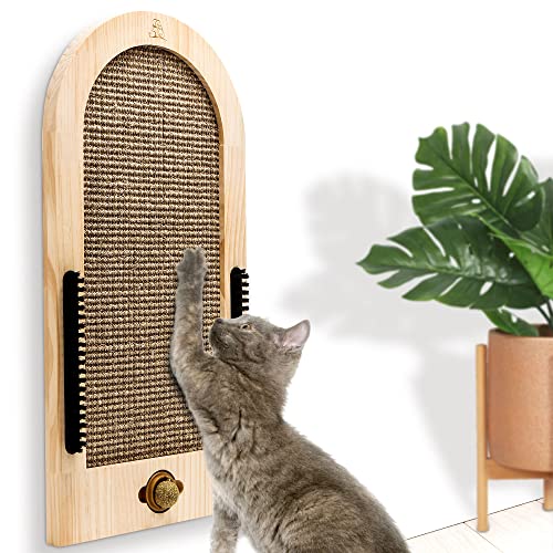 FURHOME COLLECTIVE Cat Scratcher Wall Mounted Cat Scratching Post Extra Large - Wall Floor or Window Mount Cat Wall Furniture