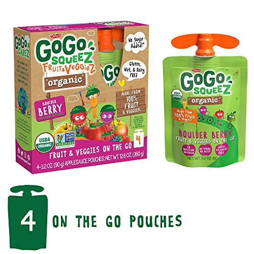 Gogo Squeez Apple Mixed Berry Carrot 3.2 Oz 4 Pouches Gluten Free Unsweetened