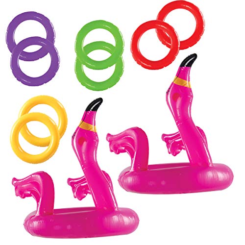Top Race Flamingo Ring toss Games for Kids Outdoor, Inflatable Pool Toys, Luau Party Favors - Carnival Games, Pool Accessories for Kids 3-10 and Family - Hawaiian Theme Luau Party Decorations