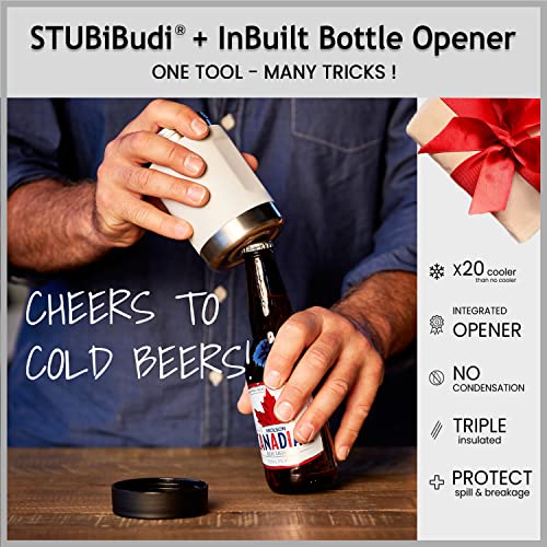 Stubibudi Beer Can Cooler 12 Oz Beer Bottle Opener Men Mist Grey