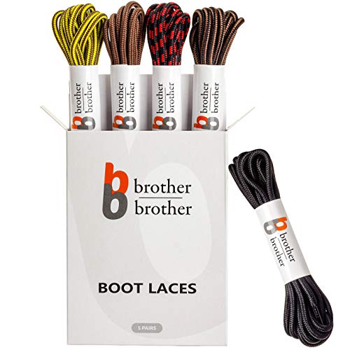 BB BROTHER BROTHER Colored Replacement Boot Laces 5 Pairs of Heavy Duty
