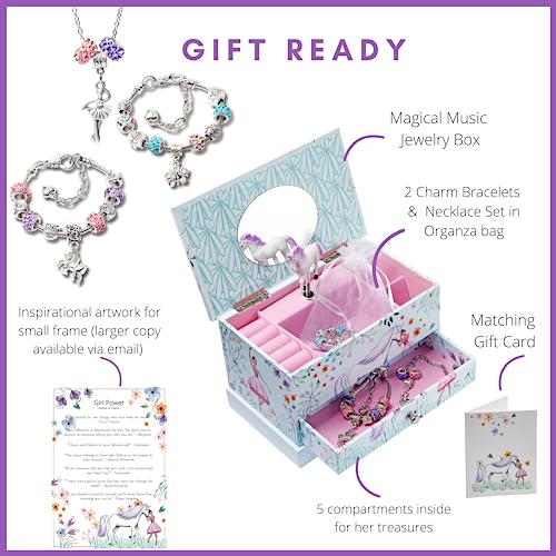 Abi Olie Ballerina Unicorn Jewelry Box for Girls & Little Girls Jewelry Box