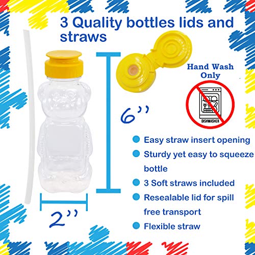 Upper Midland Products Honey Bear Straw Cups Juice Bottle Teaching
