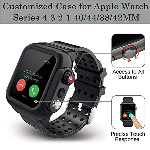 Eeom for Apple Watch Waterproof Rugged Case With Silicone Band 44mm