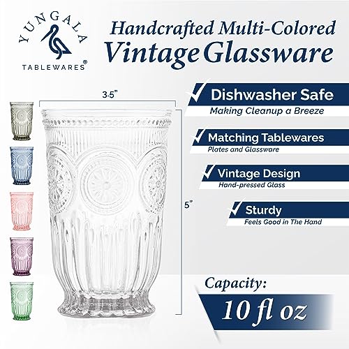 6 pack Yungala Multi-colored Highball Drinking Glasses