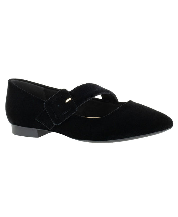 Bella Vita Virginia II Mary Jane Flats Black Suede 10W Size 5.5 M Pair of Shoes