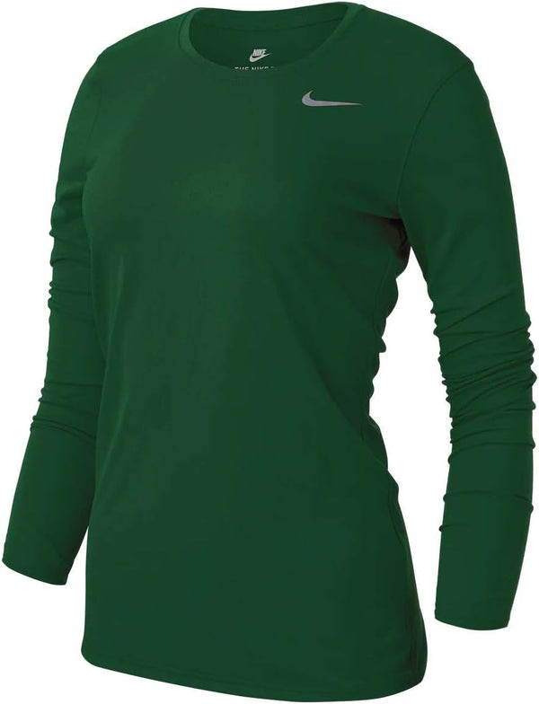 Nike Womens Lon Grade Schoolleeve Legend Tops Green Size XSmall