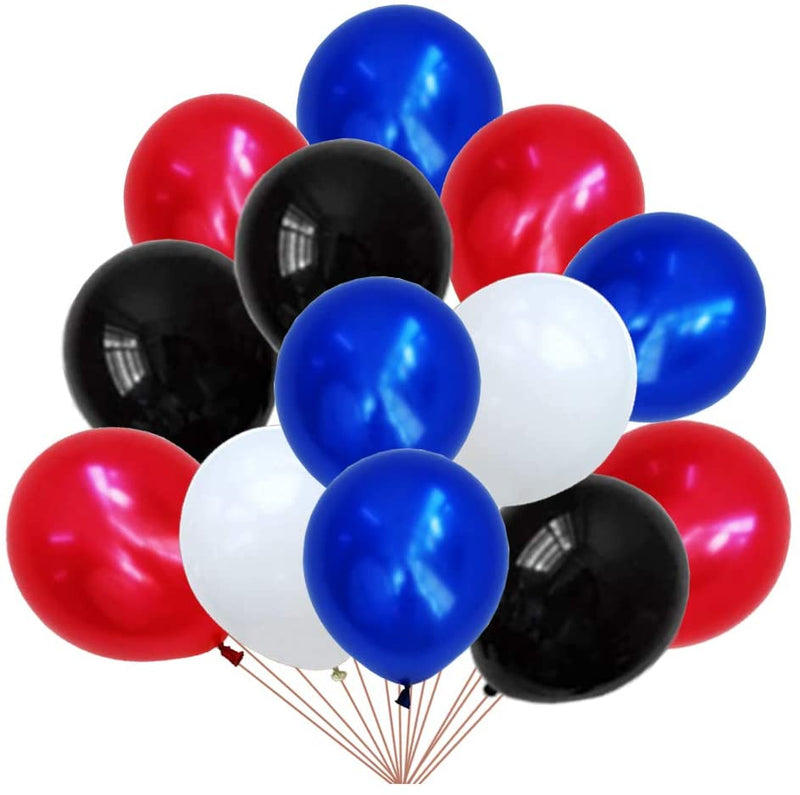 Mmtx 100pcs Red White Blue Balloon Garland Kit, Royal Navy Blue Party Decorations Spiderman Balloons for Boy Birthday Graduation Baby Shower