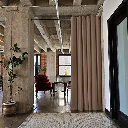Room/Dividers/Now Tension Rod Room Divider Kit - Large B, 9ft Tall x 6ft 8in - 9ft 6in Wide (Mocha)